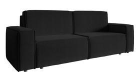 Schwarzes, hydrophobisches Velours-Couchbett für drei Personen Copertino
