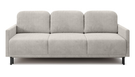 Schlafsofa für drei Personen Hamiel mit Stauraum hellbeige Cord