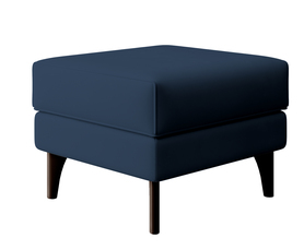 Hocker Ohrensessel Calmino marineblau Samt Beine Wenge