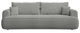 Schlafsofa für drei Personen Ovo mit Stauraum in grauem Chenille
