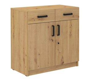 Zweiflügelige Stundly-Kommode mit Schubladen 80 cm Artisan-Eiche