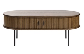 Holztisch Gativel 120x60 cm Lamellen, gebranntes Eichenholz