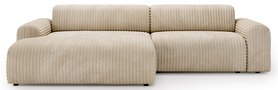 Ecksofa Bervel L-förmig beige samtig Cord leans links