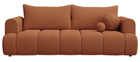 Drei-Sitzer Sofa Dandelino mit Schlaf-Funktion kupferfarbener Chenille hydrophobisch