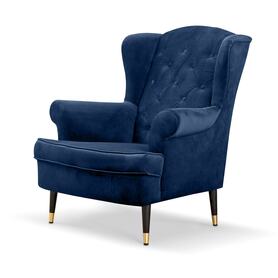 Sessel Uszak Mabcal in marineblauem Samt