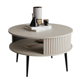Kaffeetisch Piviano rund 76 cm Grau Beige