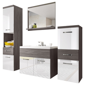 Badmöbelset Kinsonin Bodega / Weiß Hochglanz